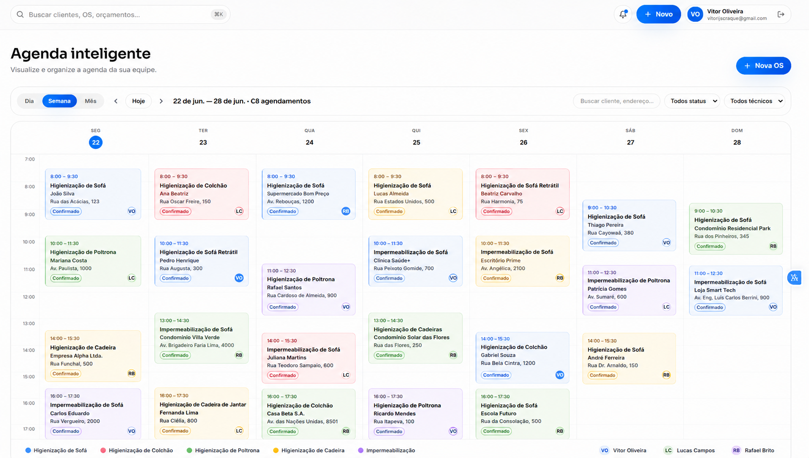 Tela Agenda — Higia360
